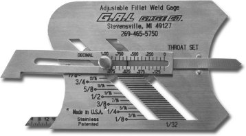 Adjustable Fillet Weld Gauge